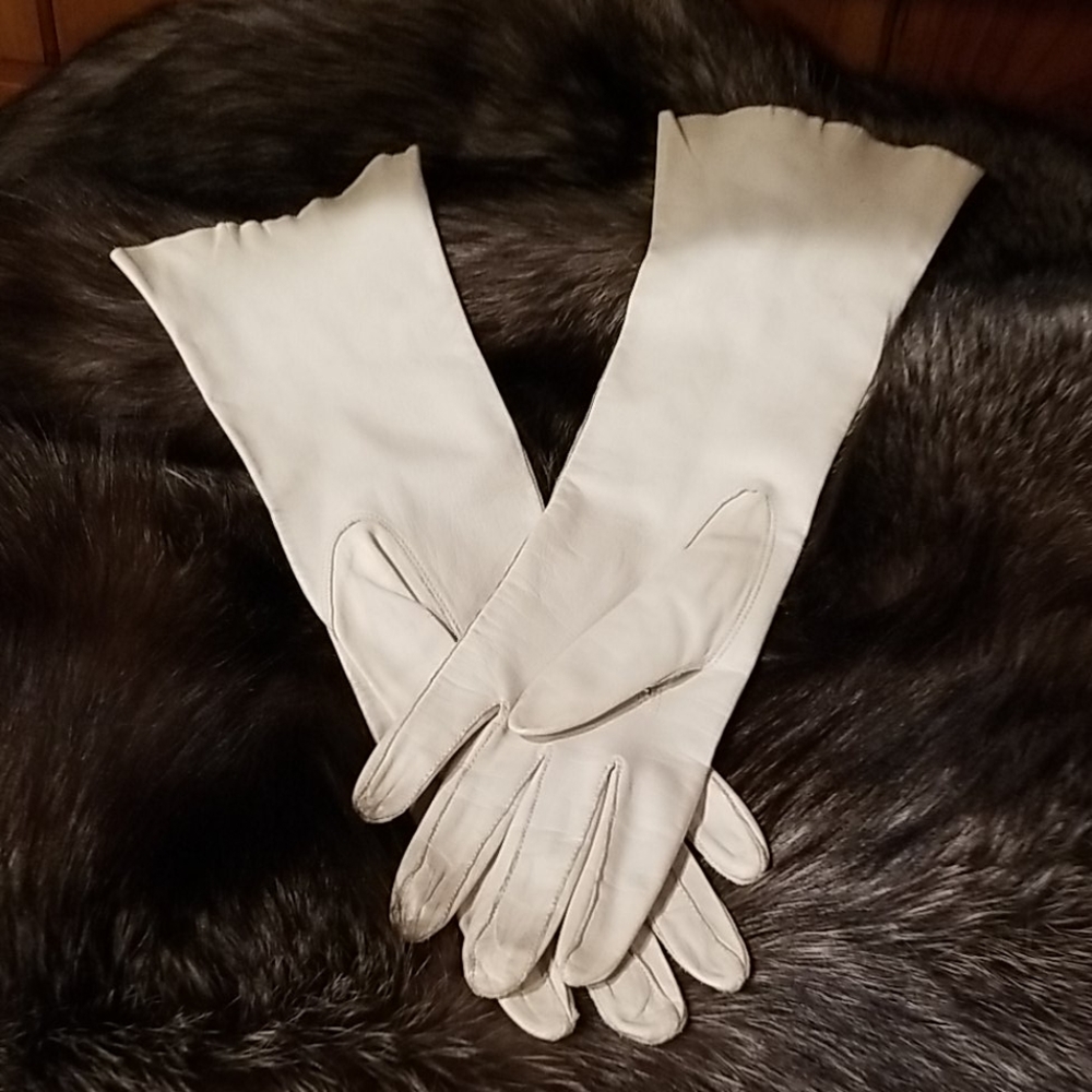 Intake kid leather light Gray gloves 13 " - Picture 4 of 8